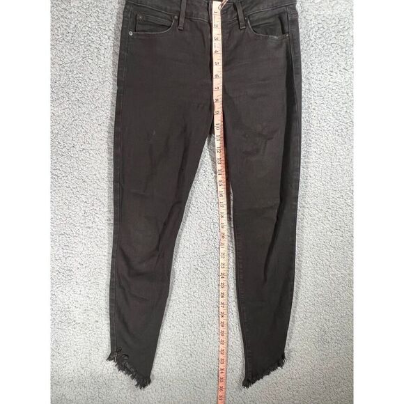Joe's Flawless The Icon Skinny Ankle Jeans Women's W27 Black Frayed Hem Mid Rise - Picture 10 of 13
